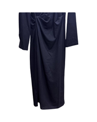 Navy Blue Midi Dress with Long Sleeves – Comfortable Soft Stretch A-Line Dress