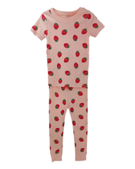 Cute Strawberry Print Kids' Pyjamas Set
