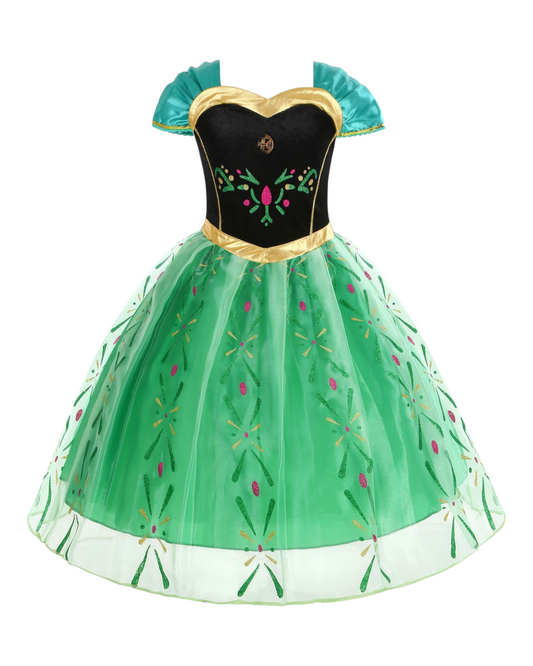 Green Princess Anna Costume Party Dress