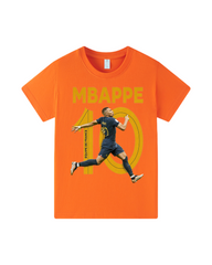 Soccer Superstar Mbappé Graphic Kids Short Sleeve Cotton Tee