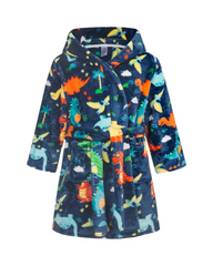 Boys' Fluffy Patterned Bath Robe