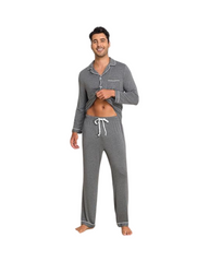 Stretch Modal Cotton Men's Long Sleeve Sleepwear Set