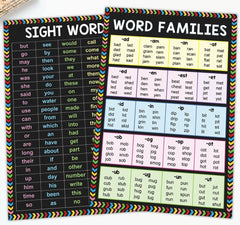 Sight Words and Word Families Flash Card Set