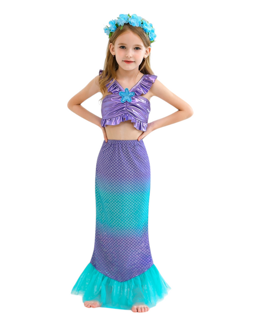 Three-Piece Mermaid Swimsuit with Tail