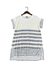 Striped Casual Short Sleeve Top - Women's Relaxed Fit T-Shirt