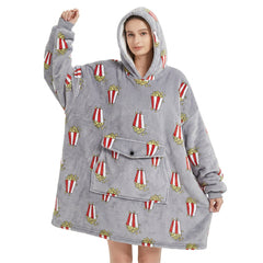 Oversized Fleece Wearable Blanket Hoodie – Warm Plush Sherpa Loungewear