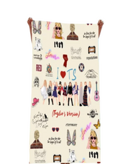 Cotton Beach Towel with Vibrant Music Artist Graphic Print