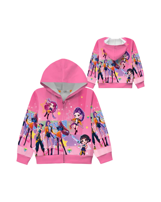KPop Cartoon Girl Zipper Hoodie