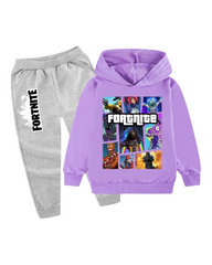 Girls' Fortnite Hoodie and Grey Track Pants Outfit Set