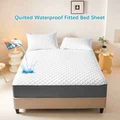Deep Pocket Waterproof Fitted Bed Sheet – Premium Soft Quilted Mattress