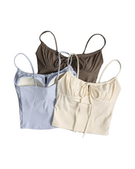 Satin Cami Top with Adjustable Straps & Ruched Bust – Lightweight Camisole