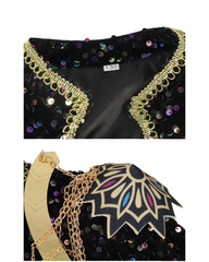 K-Pop Idol Stage Outfit – Black & Gold Performance  Costume