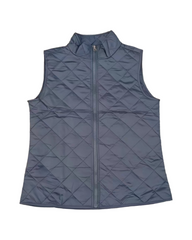 Navy Blue Quilted Women's Vest – Lightweight Insulated Polyester Outerwear Jacket