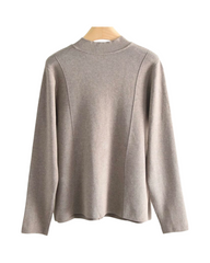 Beige Knit Cardigan Jacket with Pockets & Round Neck - Women’s Long Sleeve Crop Bolero