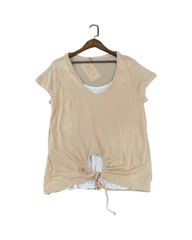 Casual V-Neck T-Shirt – Front Tie Short Sleeve Fashion Top