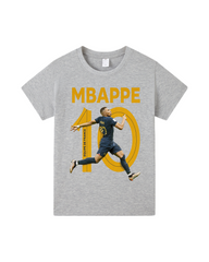 Soccer Superstar Mbappé Graphic Kids Short Sleeve Cotton Tee