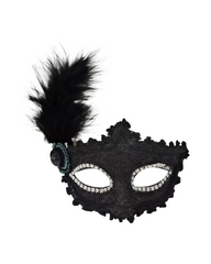 Decorative Feather Accent Masquerade Mask Costume Accessory