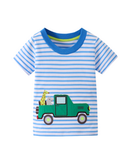 Soft Short-Sleeve Cotton Vehicle Graphic T-Shirt for Boys