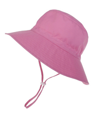 Patterned Girls' Beach Hat with Chin Strap
