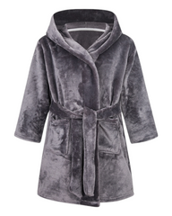 Boys' Fluffy Patterned Bath Robe