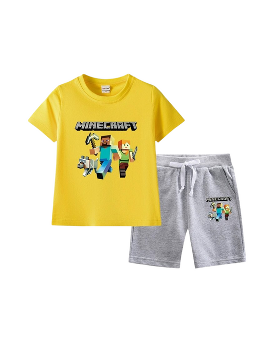 Kids Minecraft Graphic T-Shirt and Shorts Set