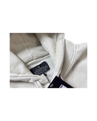 Oversized Off-White Graphic Pullover Hoodie – Vintage Style Heavyweight Fleece Sweatshirt