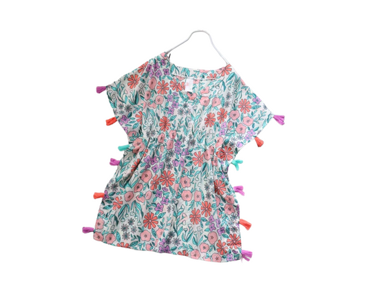 Boho Floral Girls Tassel Trim Dress