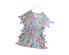 Boho Floral Girls Tassel Trim Dress