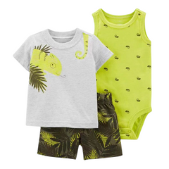 Three-Piece Patterned Baby Boys' Outfit Set