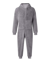 Fuzzy Onesie Fleece Jumpsuit Kids Winter Warm Fluffy