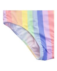 One-Piece Rainbow Striped Swimsuit
