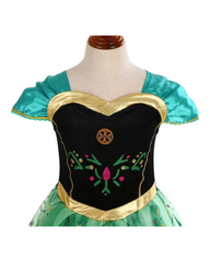 Green Princess Anna Costume Party Dress
