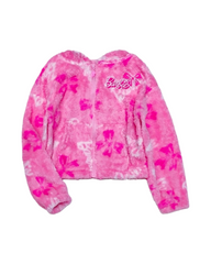Glamorous Barbie Pink Plush Faux Fur Hoodie for Girls