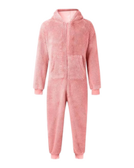 Fuzzy Onesie Fleece Jumpsuit Kids Winter Warm Fluffy