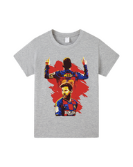 Graphic Printed Cotton Soccer T-Shirt | Short Sleeve Crewneck Casual Tee