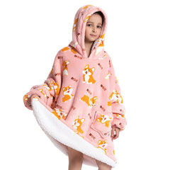 Oversized Fluffy Kids Oodie Blanket – Ultra-Soft & Warm