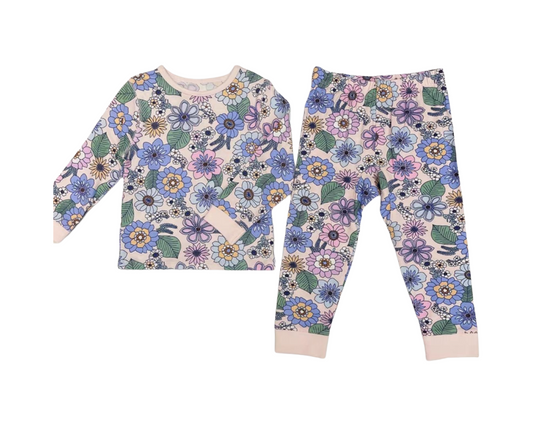 2-Piece Long Sleeve Toddler Girls Sleepwear and Pajama Set