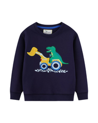 Soft Cotton Long Sleeve Kids Printed Crewneck Sweatshirt