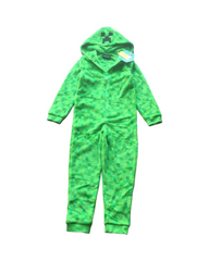 Boys' Minecraft Creeper Graphic Hooded Zip-Up Onesie