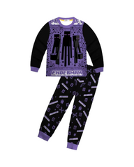 Minecraft Enderman and Creeper Boys Graphic Pajama Set - Long Sleeve Sleepwear