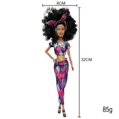 Fashion Doll with Traditional African Print Dress