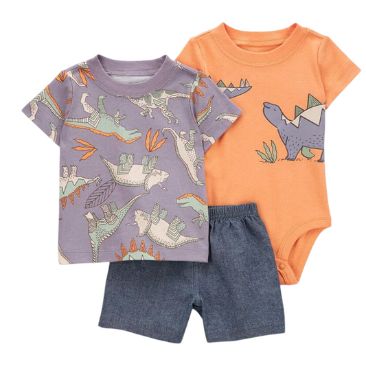 Baby Boys' Patterned Three-Piece Outfit Set
