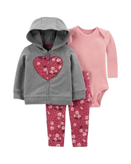 Cozy Fleece Zip-Up Hoodie and Leggings Baby Matching Clothing Set