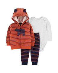 3-Piece Cotton Hoodie, Bodysuit, and Pants Baby Outfit Set
