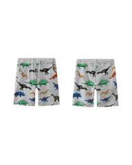 Dinosaur Print Kids Cotton Jogger Shorts with Adjustable Waistband