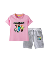Kids Minecraft Graphic T-Shirt and Shorts Set