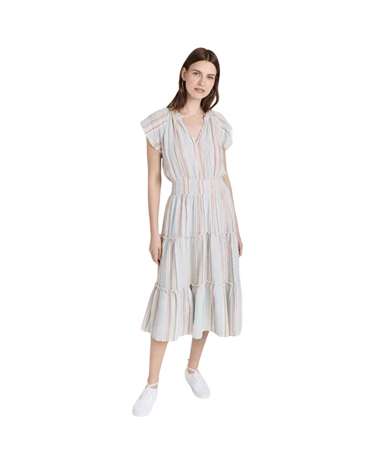 Pastel Stripe Midi Summer Dress