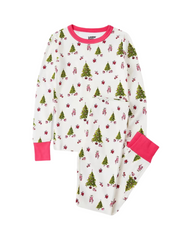 100% Cotton Long-Sleeve Kids Pyjama Set with Festive Holiday Print
