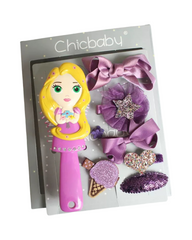 Princess Hair Brush and Accessory Set for Kids – Cute Detangling Hairbrush, Bow Clips, and Hair Pins Gift Set