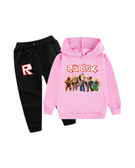 Kids Roblox Graphic Print Hoodie & Sweatpants Set